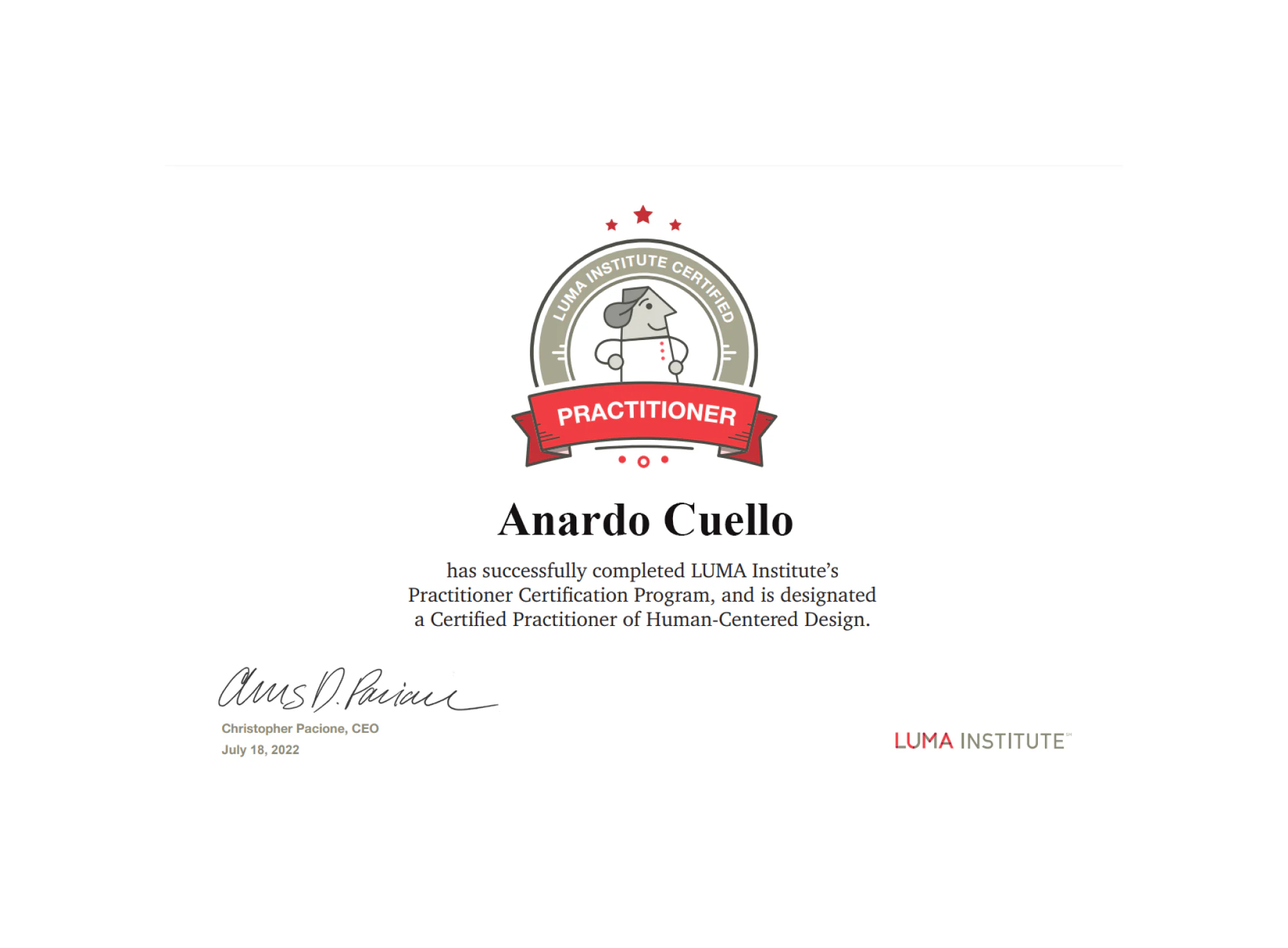 Product and UX certification