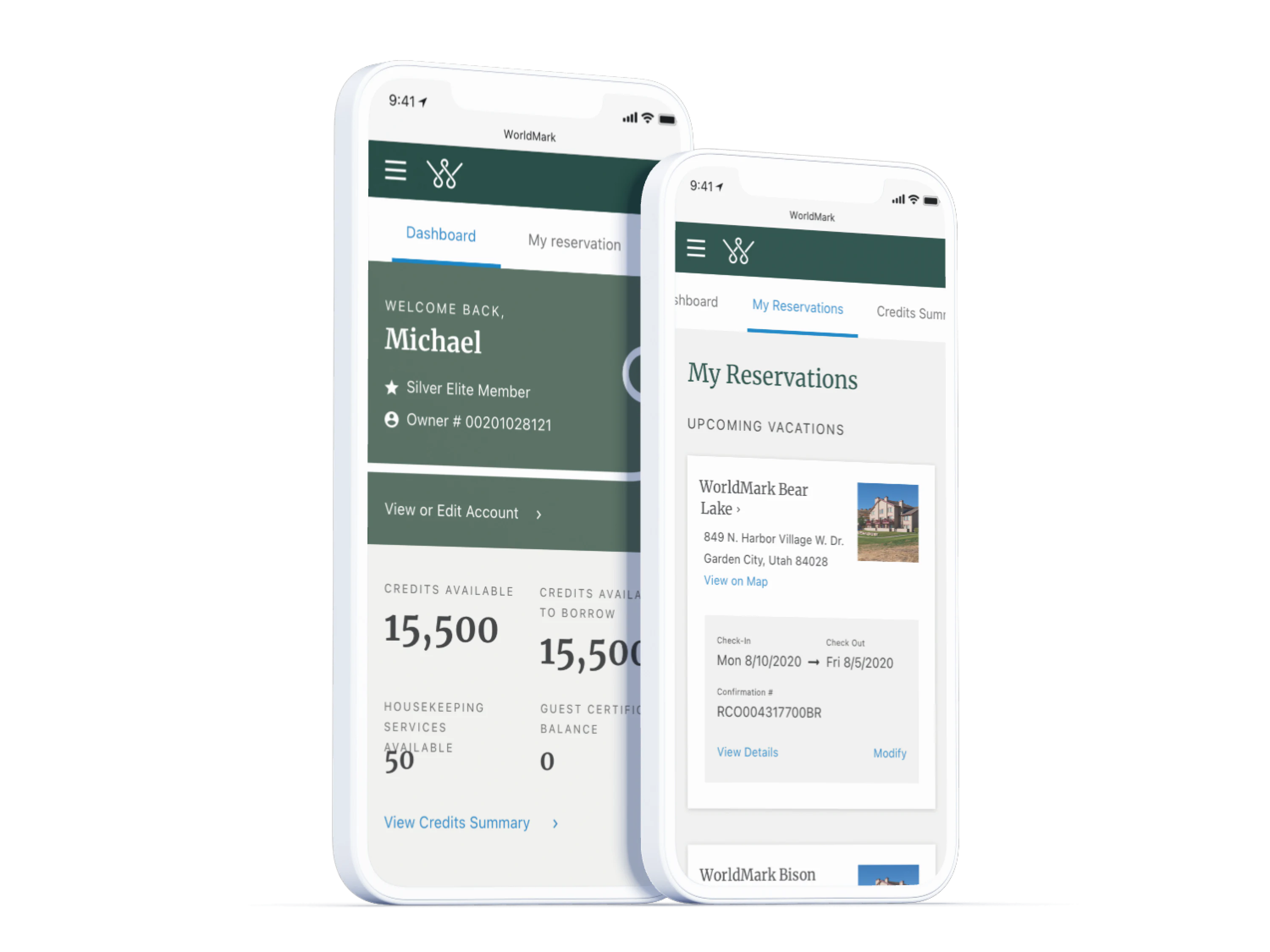 WorldMark responsive owner dashboard and reservation experience