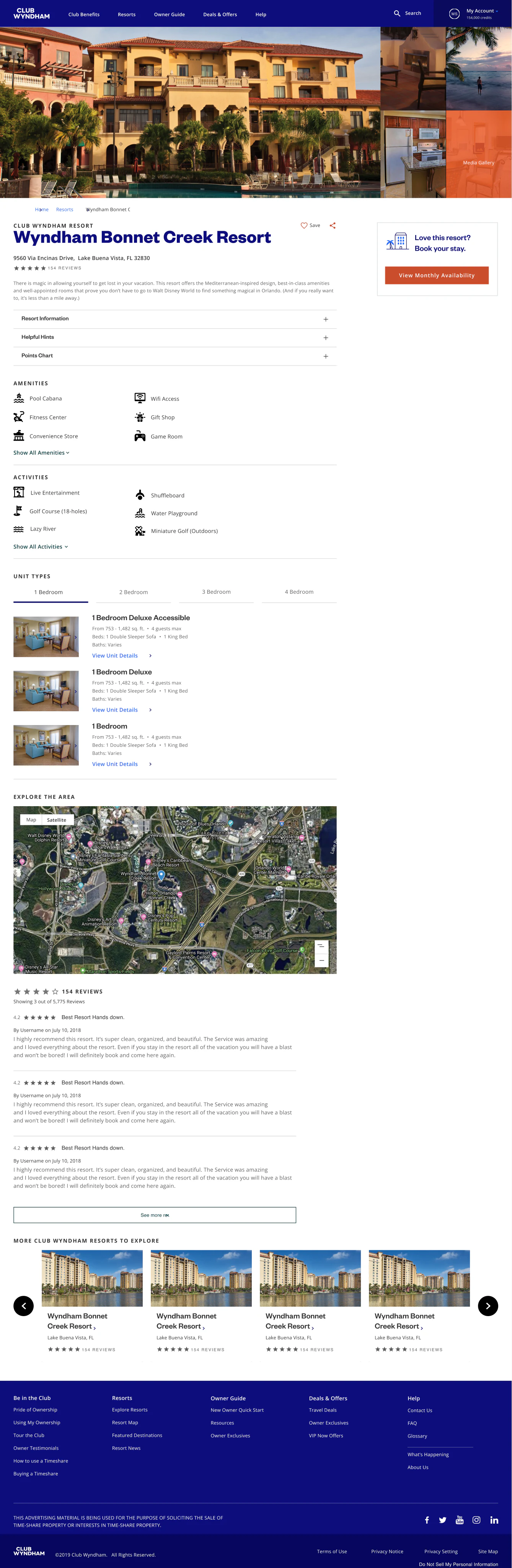Club Wyndham resort details page