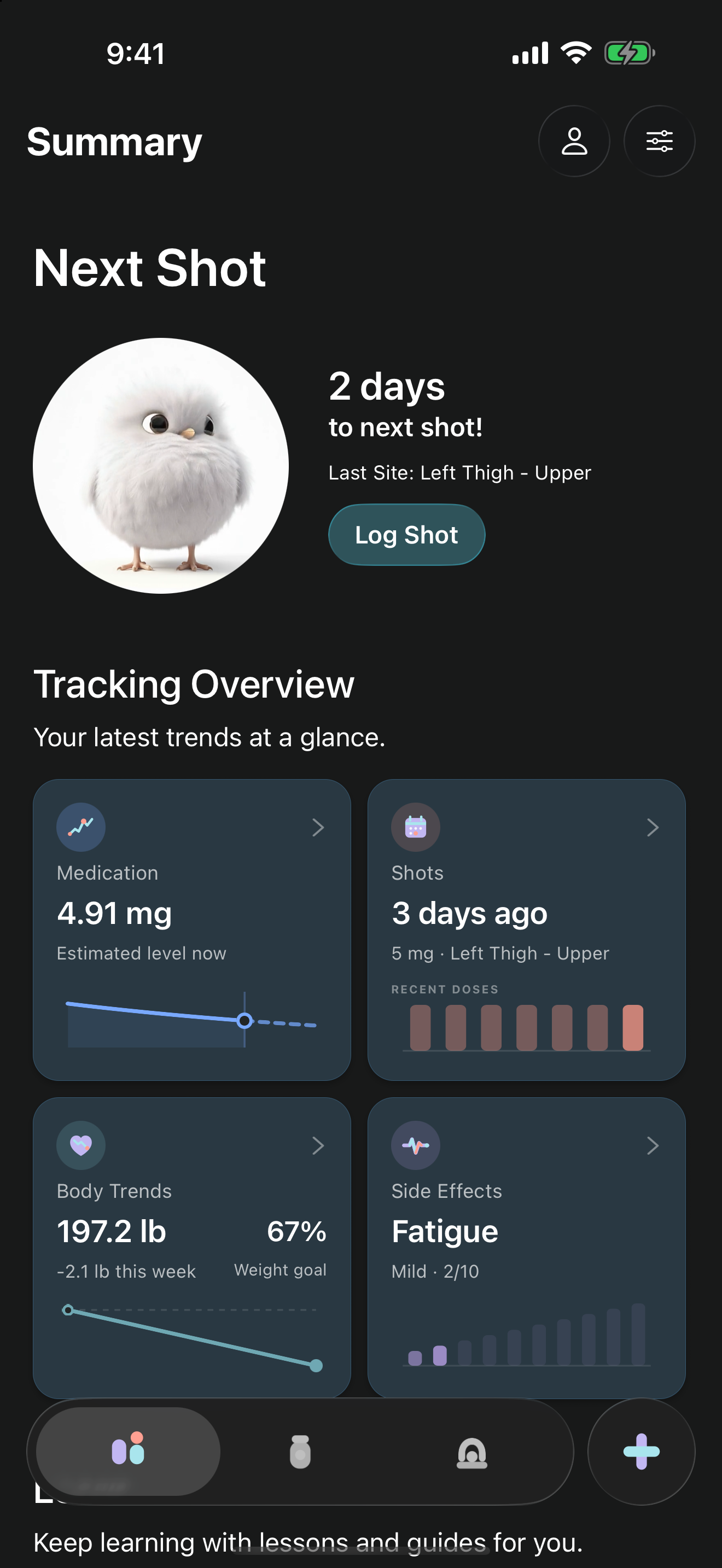 ShotNest treatment summary screen
