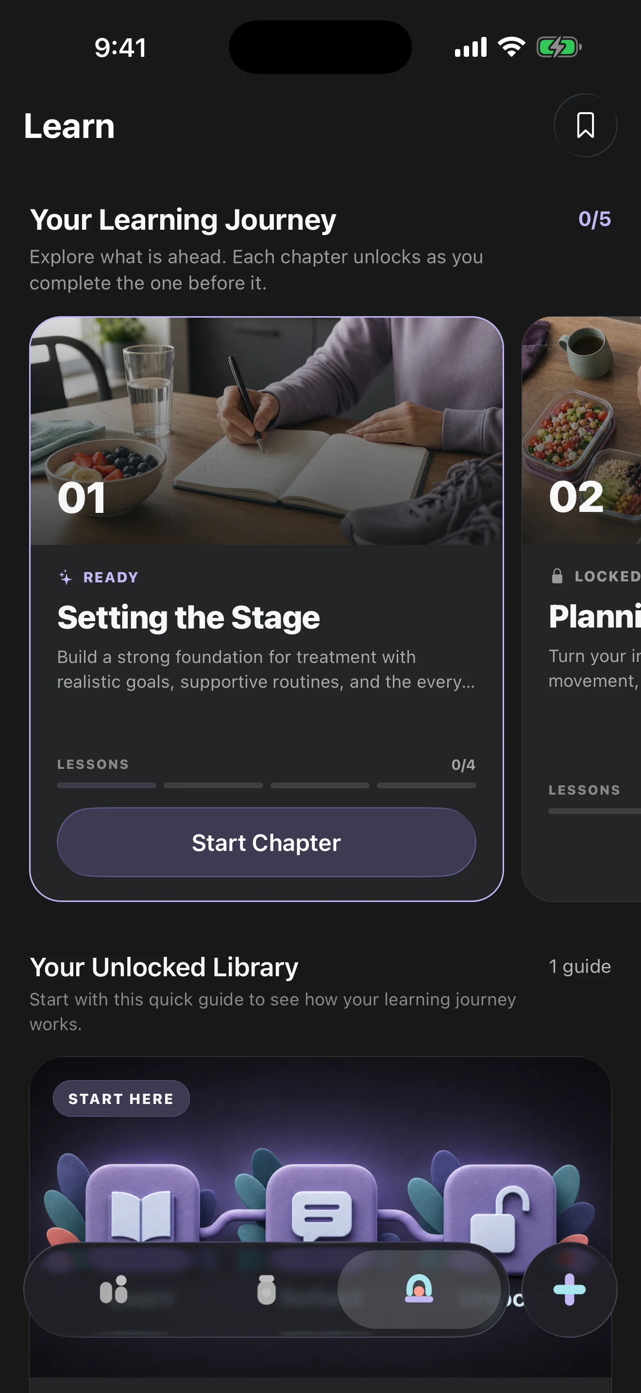 ShotNest learning journey screen