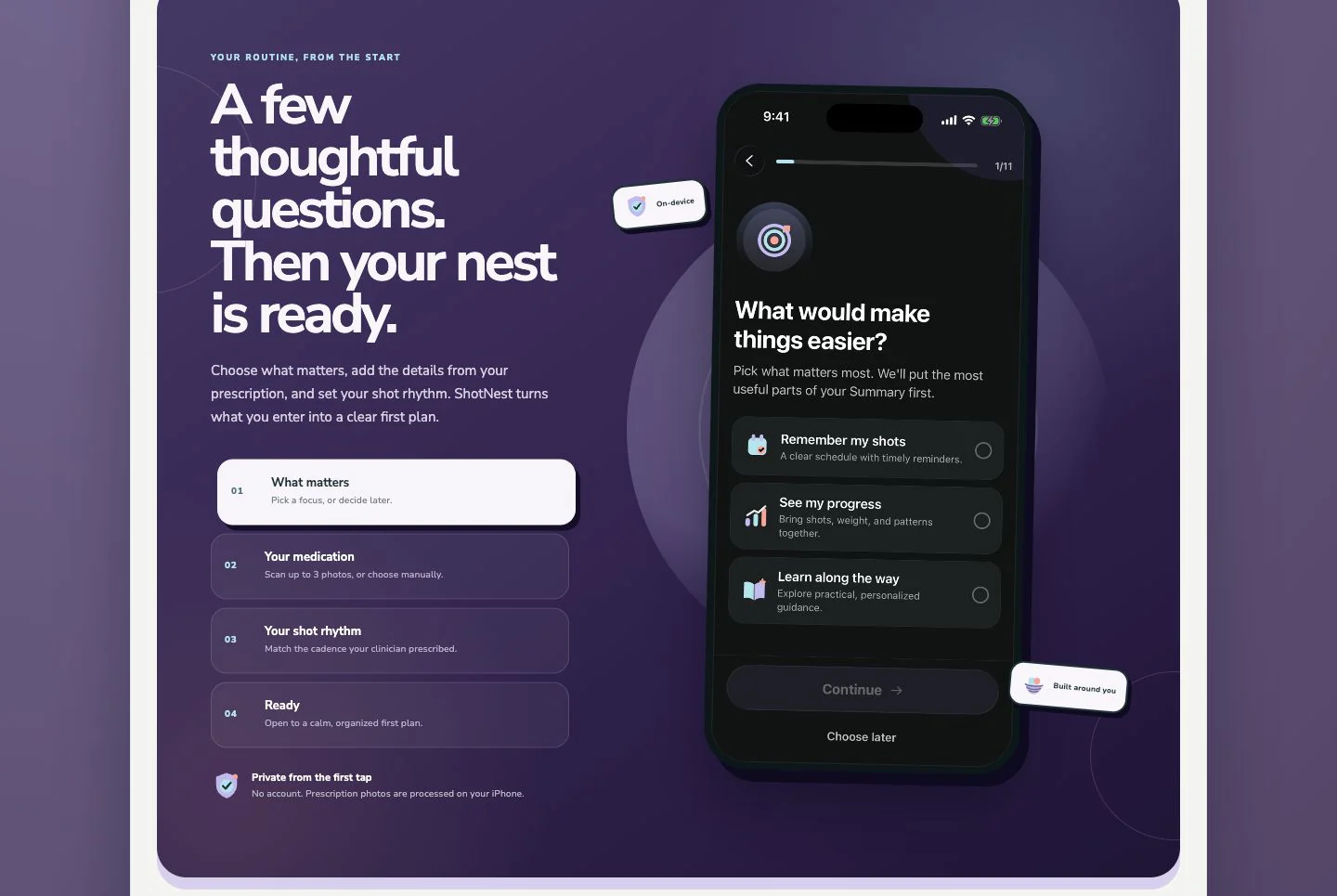 Responsive ShotNest onboarding explorer